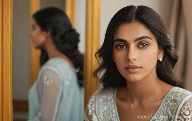 다크서클 레이저 제거 - **Prompt:** A thoughtful and elegantly poised Arab woman in her late 20s, with a hint of fatigue sub...