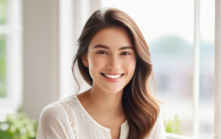 피부관리와 연령별 추천 - **"A vibrant and confident young woman in her early twenties, with a fresh, dewy, and clear complexi...