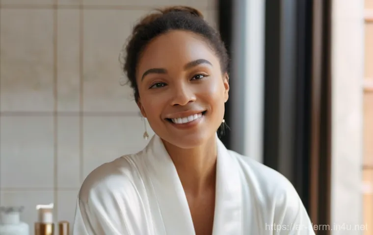 콜라겐 주사 비용 - Image Prompt 1: Morning Radiance Skincare Ritual**